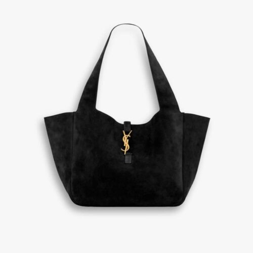 Saint Laurent Le 5 à 7 Bea in Suede Black 50Cm