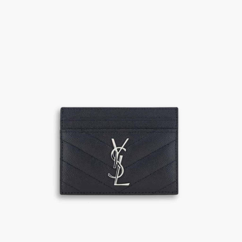 Saint Laurent Matelassé Card Case Black 10cm