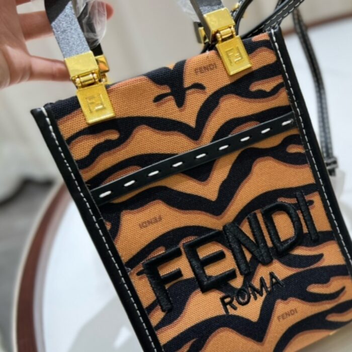 Fendi Sunshine Mini Bag Black Yellow 18cm 8BS051AJ7PF1GEU - Image 2