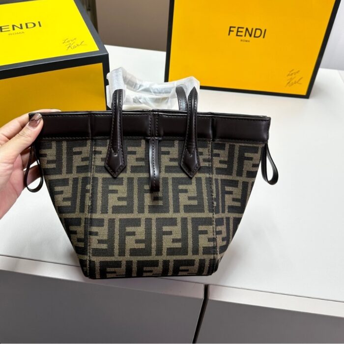 Fendi Origami Mini Bag Brown 19cm 8BS083AFPMF1GL7 - Image 2