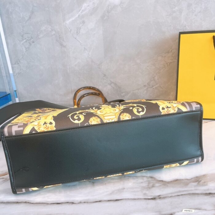 Fendi X Versace Fendace Sunshine Tote Gold Baroque & Ff Motif  35cm - Image 4