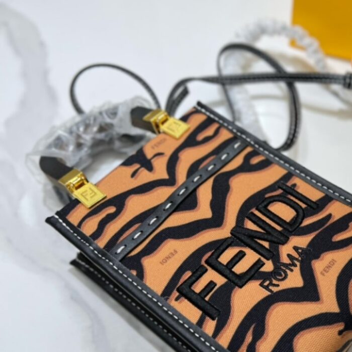 Fendi Sunshine Mini Bag Black Yellow 18cm 8BS051AJ7PF1GEU - Image 4