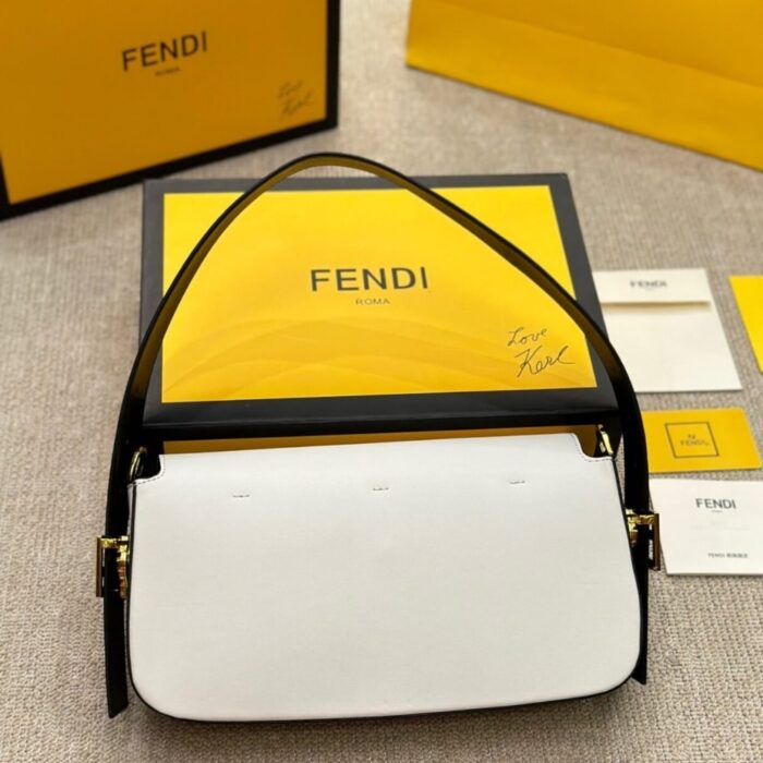Fendi Baguette Bag White 26cm 8BR821APKOF1NZ3 - Image 6