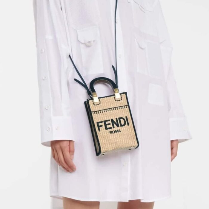 Fendi Sunshine Mini Straw Tote 19cm - Image 6