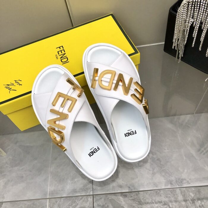 Fendi Fendigraphy Slides White - Image 8