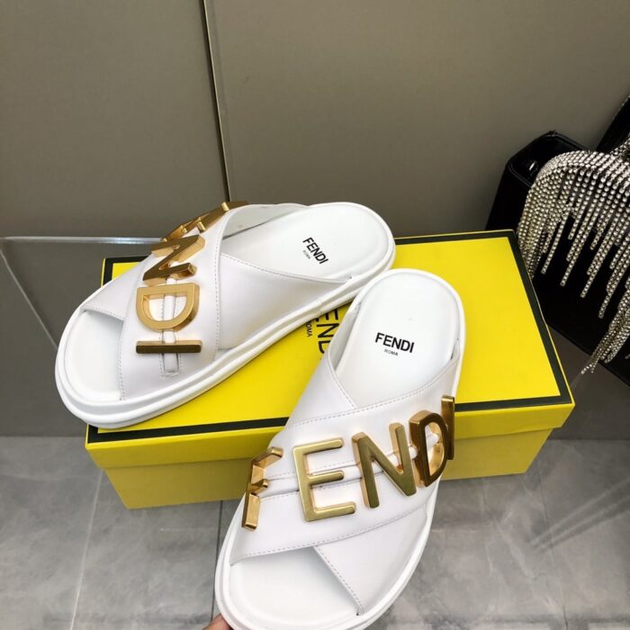 Fendi Fendigraphy Slides White - Image 5