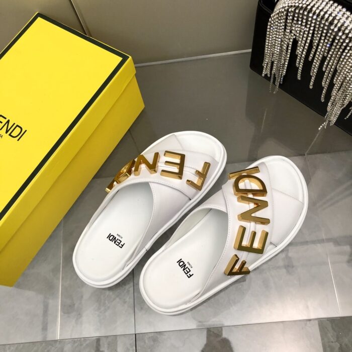 Fendi Fendigraphy Slides White - Image 4