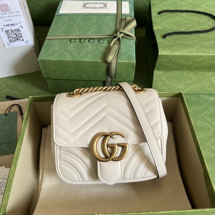 Gucci Marmont Mini Bag White 18cm 739682 AABZC 9022 - Image 2