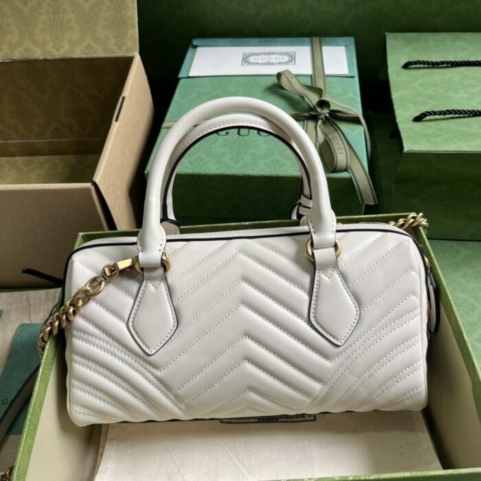 Gucci Marmont Small Top Handle Bag White 27 cm 746319 AABZB 9022 - Image 3