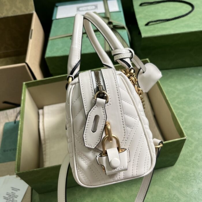 Gucci Marmont Small Top Handle Bag White 27 cm 746319 AABZB 9022 - Image 4