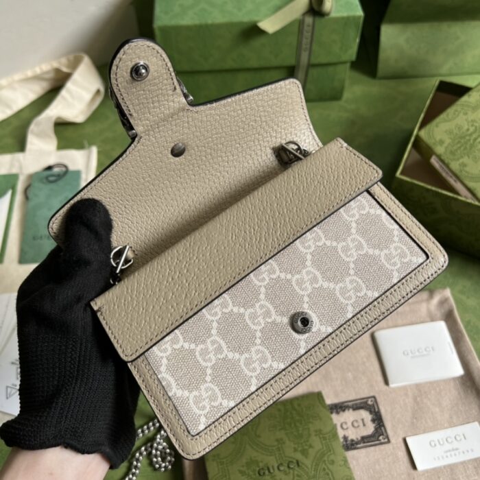 Gucci Dionysus Super Mini Bag Beige and White 20 cm - Image 6