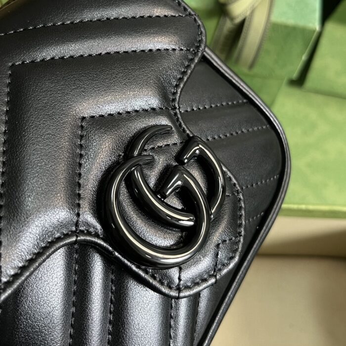Gucci Marmont Belt Bag Black 12.5 cm 739599 UM8KV 1000 - Image 7
