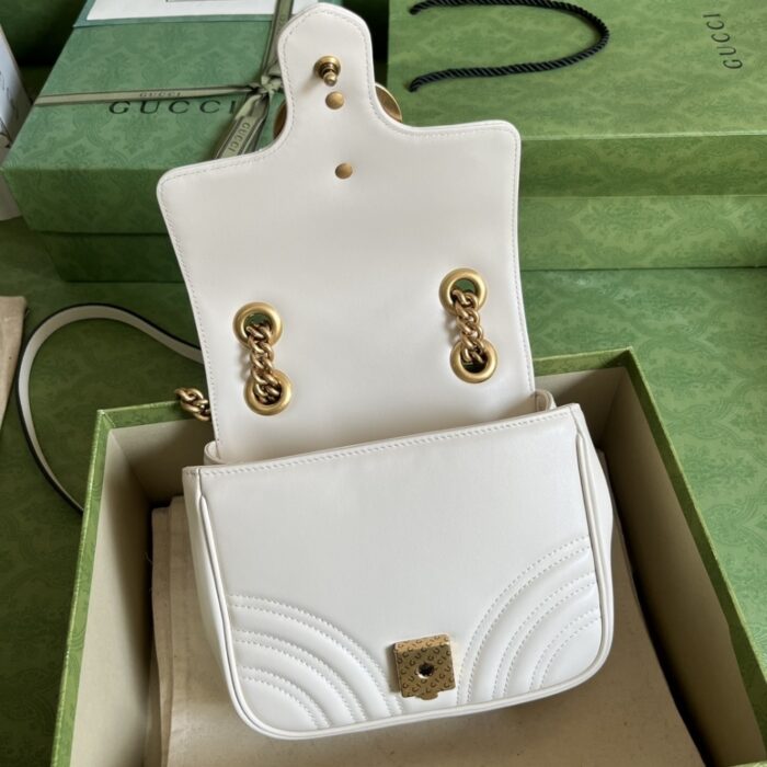 Gucci Marmont Mini Bag White 18cm 739682 AABZC 9022 - Image 7