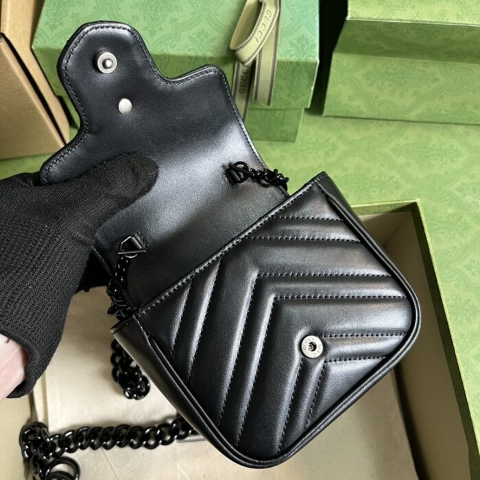 Gucci Marmont Belt Bag Black 12.5 cm 739599 UM8KV 1000 - Image 6