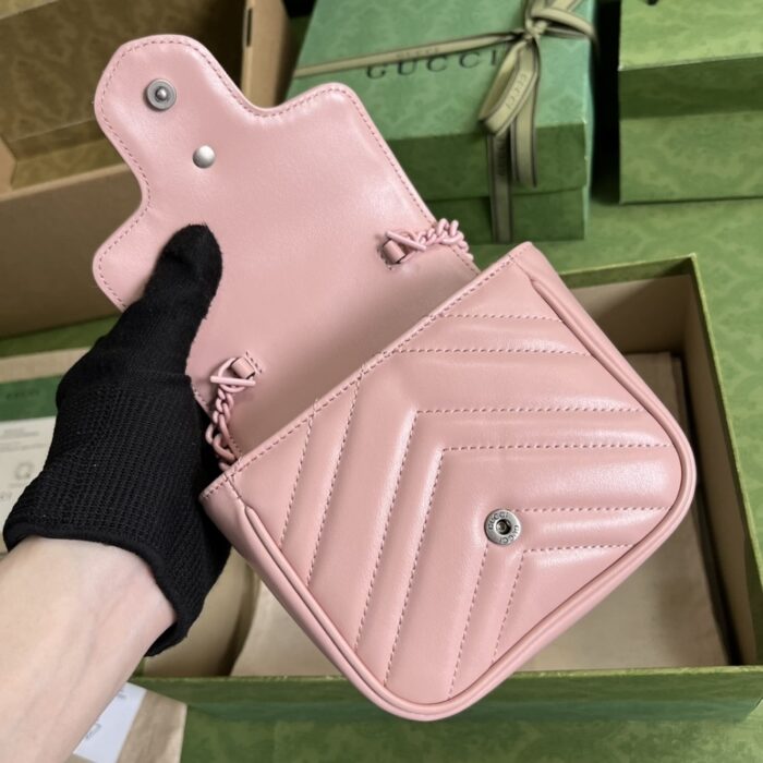 Gucci Marmont Belt Bag Pink 12.5 cm 739599UM8KV 5909 - Image 7