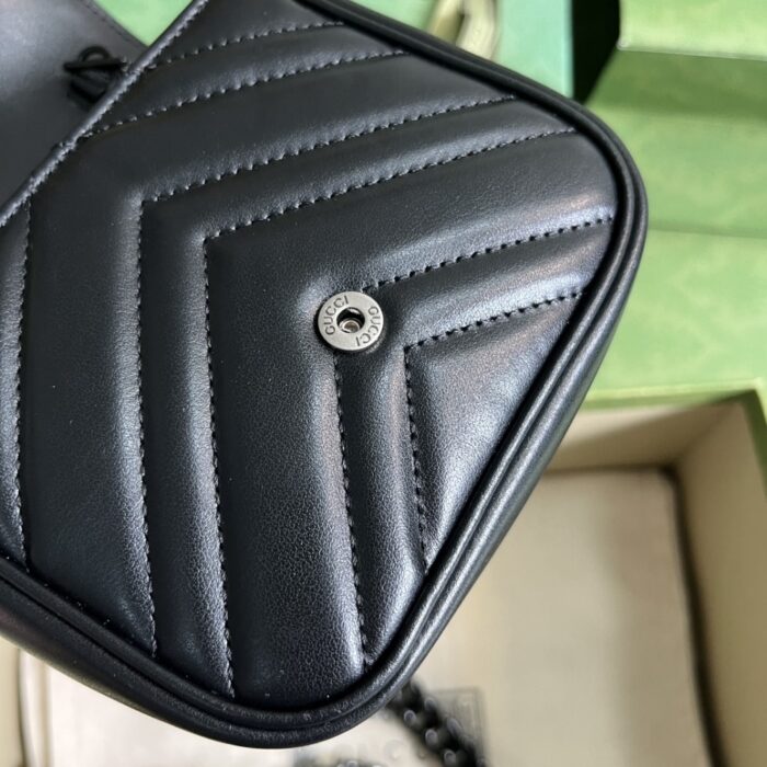 Gucci Marmont Belt Bag Black 12.5 cm 739599 UM8KV 1000 - Image 8
