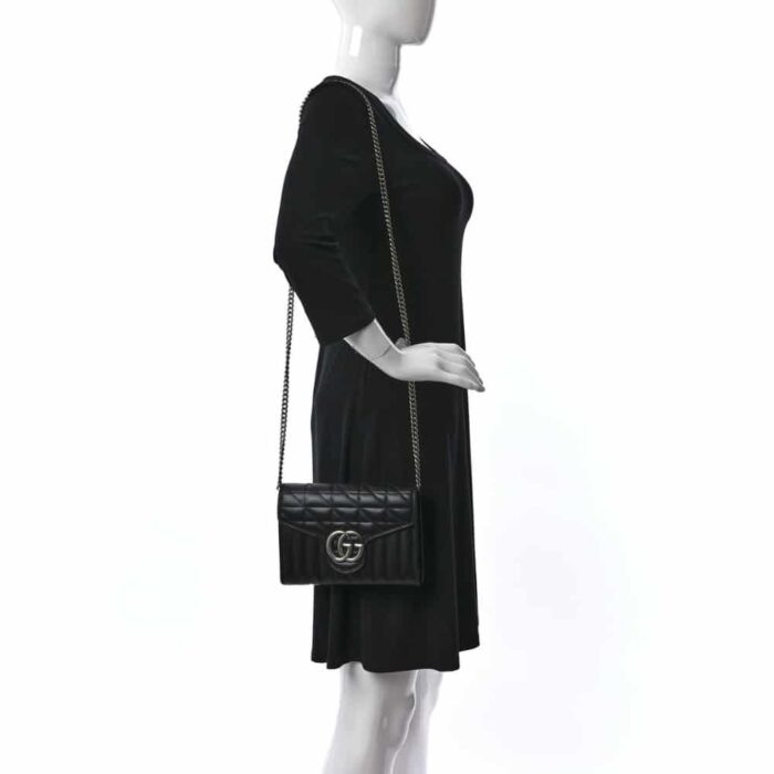 Gucci Marmont Mini Matelasse Bag Black 20cm - Image 8