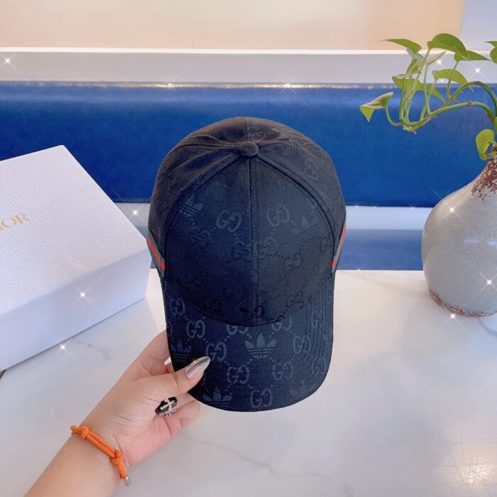 Gucci X Adidas Baseball Cap Hat Black - Image 6