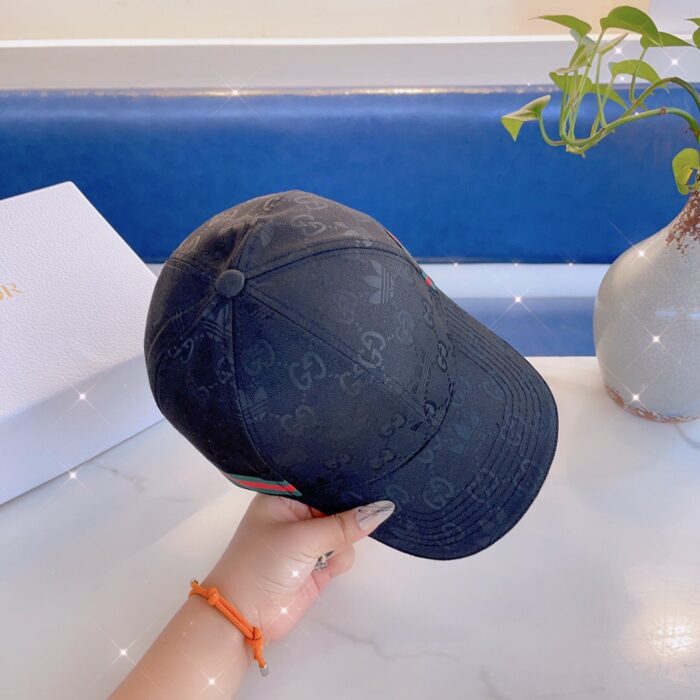 Gucci X Adidas Baseball Cap Hat Black - Image 4