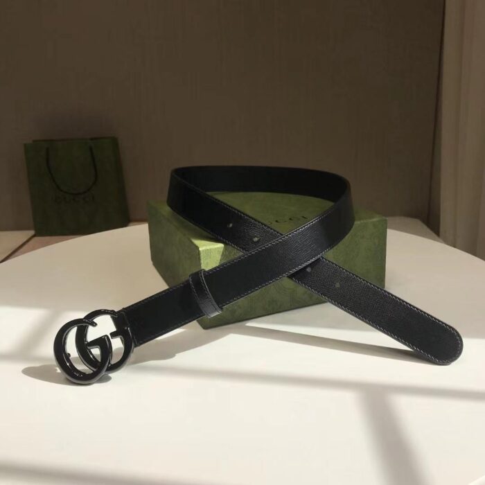 Gucci GG Marmont Thin Belt Black Leather 414516 18YXV 1000 - Image 5