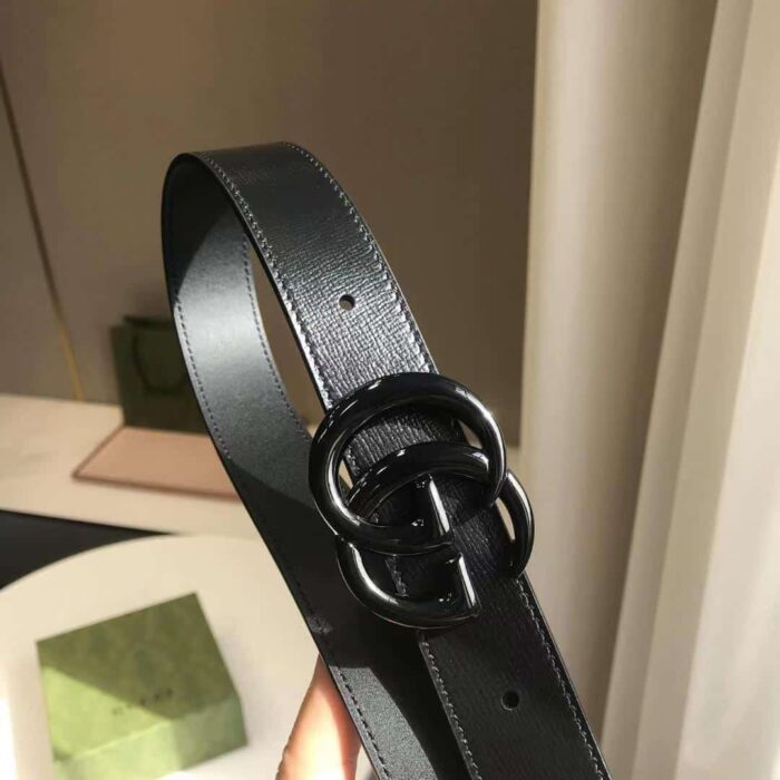 Gucci GG Marmont Thin Belt Black Leather 414516 18YXV 1000 - Image 3