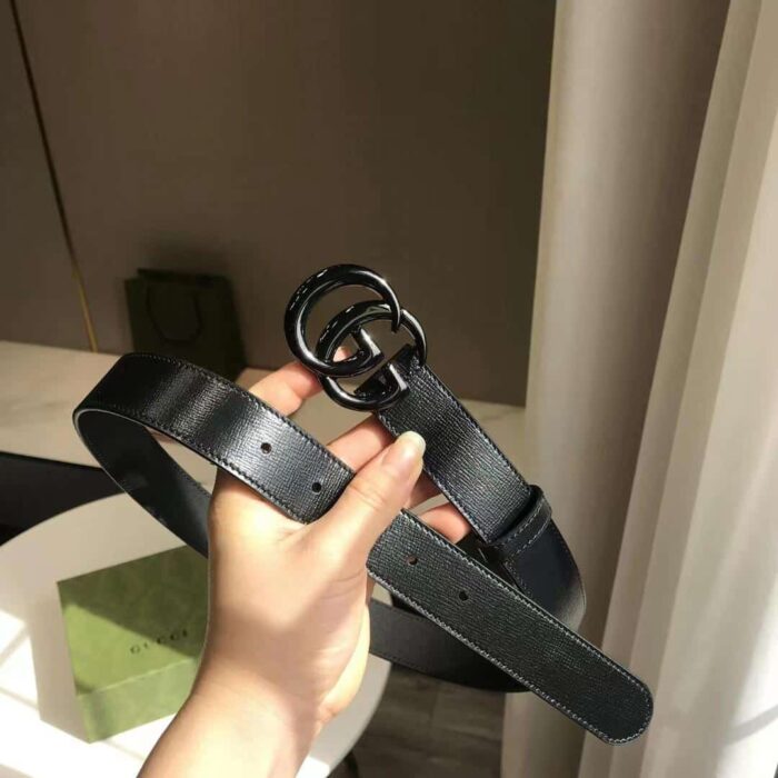 Gucci GG Marmont Thin Belt Black Leather 414516 18YXV 1000 - Image 2