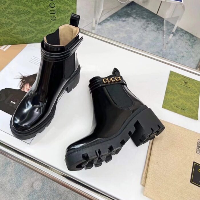 Gucci Trip Heeled Boots 730064 AABK6 1000 - Image 2