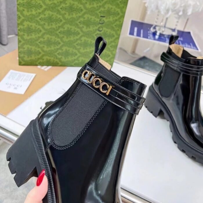Gucci Trip Heeled Boots 730064 AABK6 1000 - Image 3