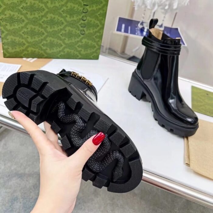 Gucci Trip Heeled Boots 730064 AABK6 1000 - Image 4