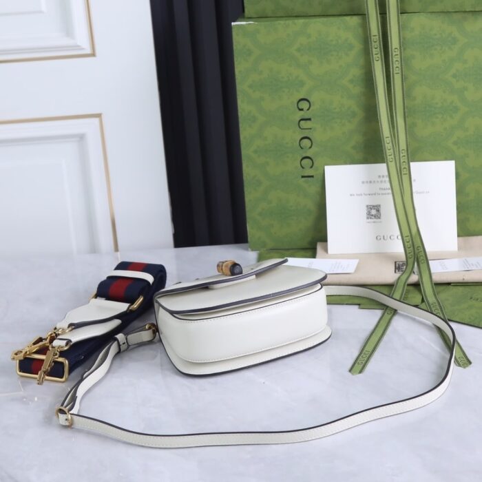 Gucci Bamboo 1947 Mini Bag White 17cm 686864 10ODT 8454 - Image 4