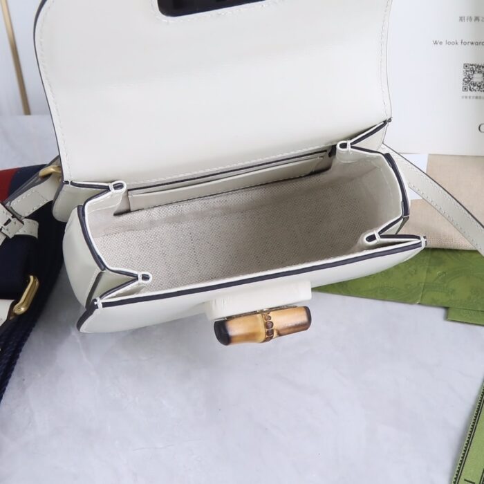 Gucci Bamboo 1947 Mini Bag White 17cm 686864 10ODT 8454 - Image 6