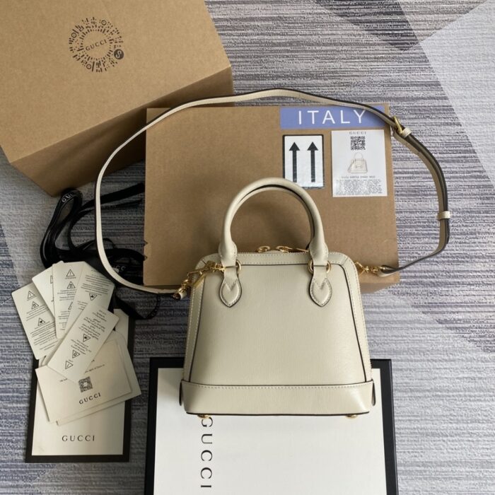 Gucci Horsebit 1955 Bag White 20cm 640716 0YK0G 9022 - Image 3