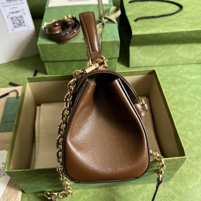 Gucci Horsebit 1955 Bag Ebony Brown 22cm 703848 92TCK 8563 - Image 4