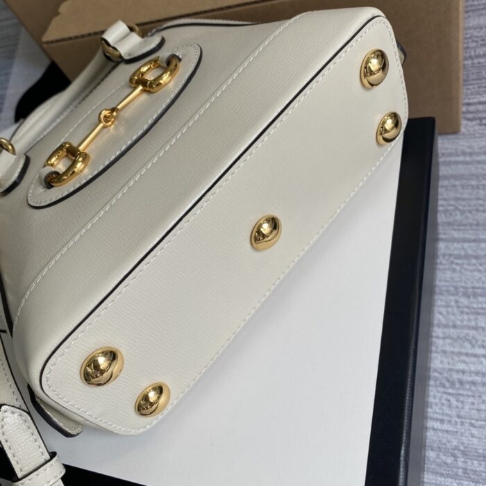 Gucci Horsebit 1955 Bag White 20cm 640716 0YK0G 9022 - Image 5