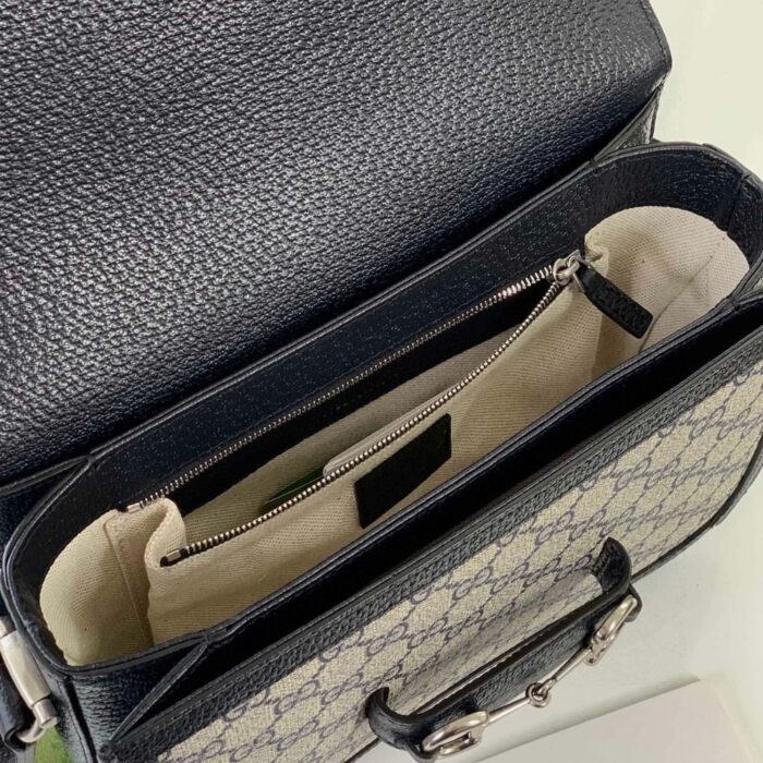 Gucci Horsebit 1955 Bag Beige Black 25cm 602204 K9GSN 4075 - Image 6