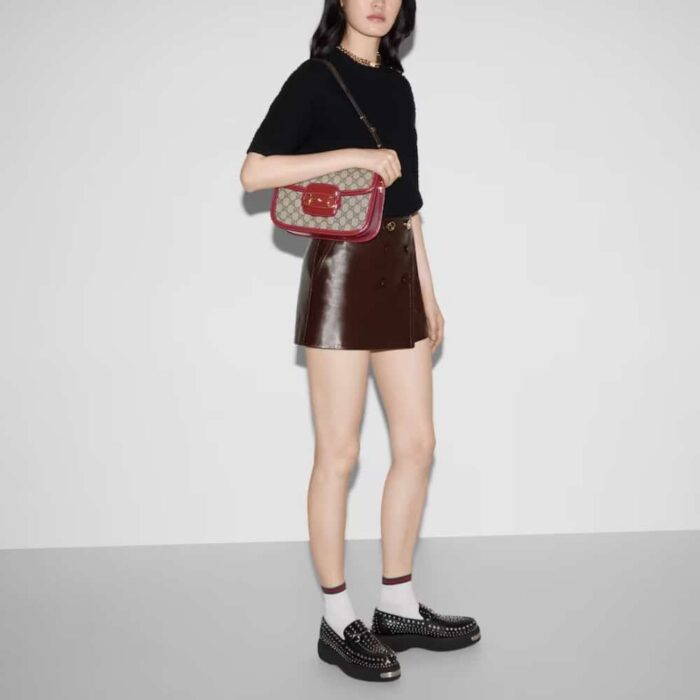 Gucci Horsebit 1955 Bag Beige Red 25cm 602204 92TCG 8561 - Image 7