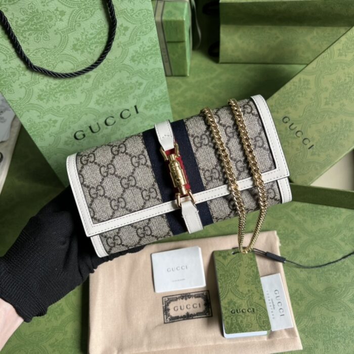 Gucci Jackie 1961 Chain Wallet Beige 19 cm - Image 2