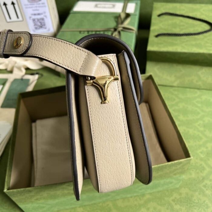 Gucci Horsebit 1955 Small Bag Beige White 25cm 602204 UULBG 9683 - Image 6