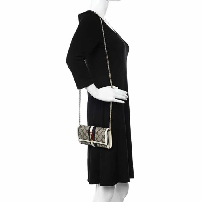 Gucci Jackie 1961 Chain Wallet Beige 19 cm - Image 9
