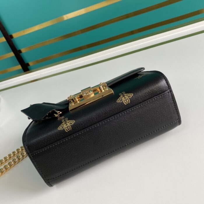 Gucci Padlock ‎Bee Star Bag 20cm Black 432182 DJ2LG 1055 - Image 5