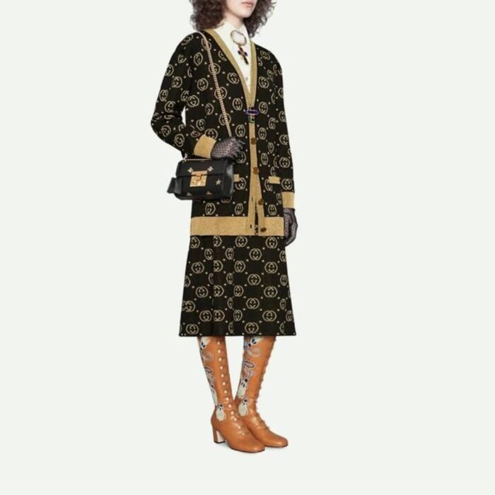 Gucci Padlock ‎Bee Star Bag 20cm Black 432182 DJ2LG 1055 - Image 8