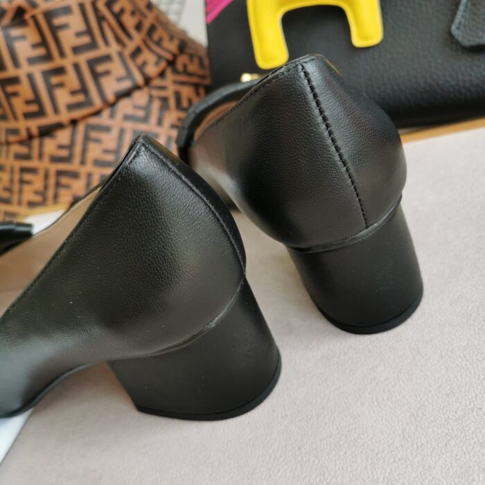 Gucci Mid Heel Pump Leather Black 408208 C9D00 1000 - Image 5