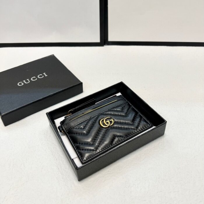 Gucci GG Marmont Card Holders Black 10cm - Image 2