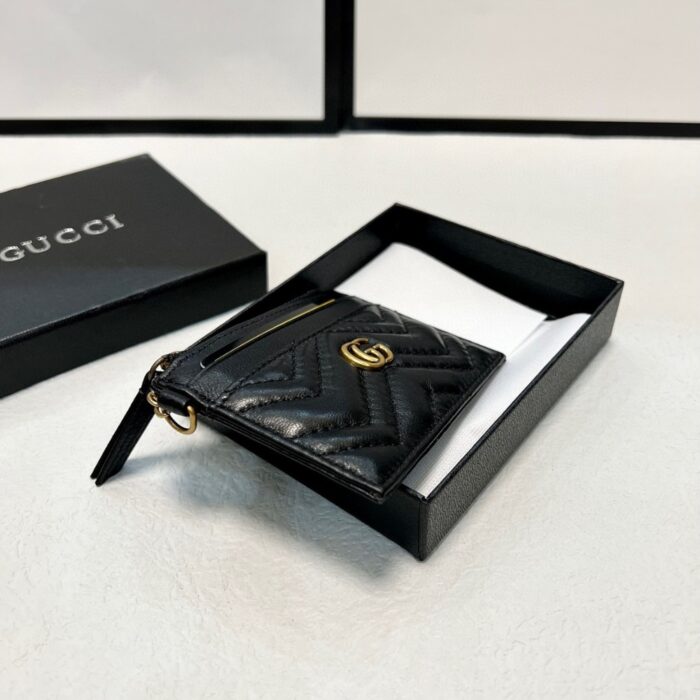 Gucci GG Marmont Card Holders Black 10cm - Image 3