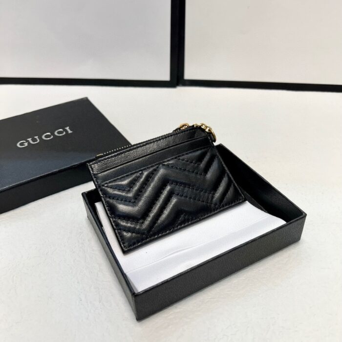 Gucci GG Marmont Card Holders Black 10cm - Image 4