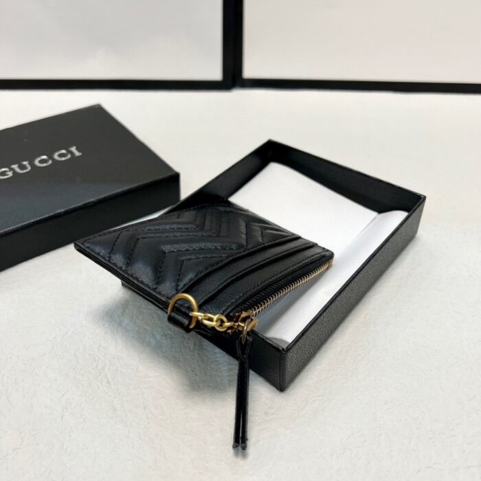 Gucci GG Marmont Card Holders Black 10cm - Image 5