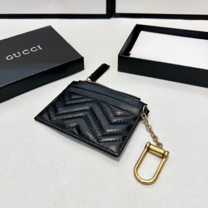 Gucci GG Marmont Card Holders Black 10cm - Image 6