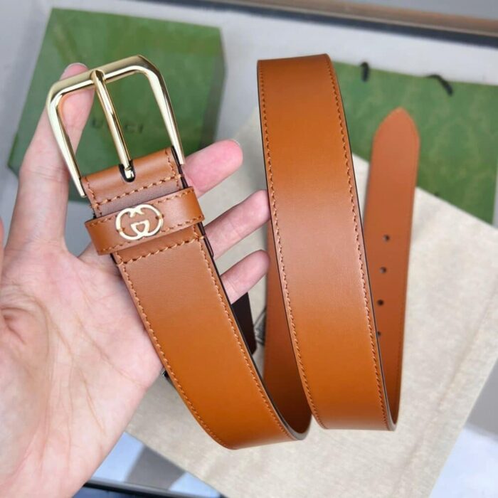 Gucci Belt With Square Guckle And Interlocking G 673921 AP00G 2535 - Image 3