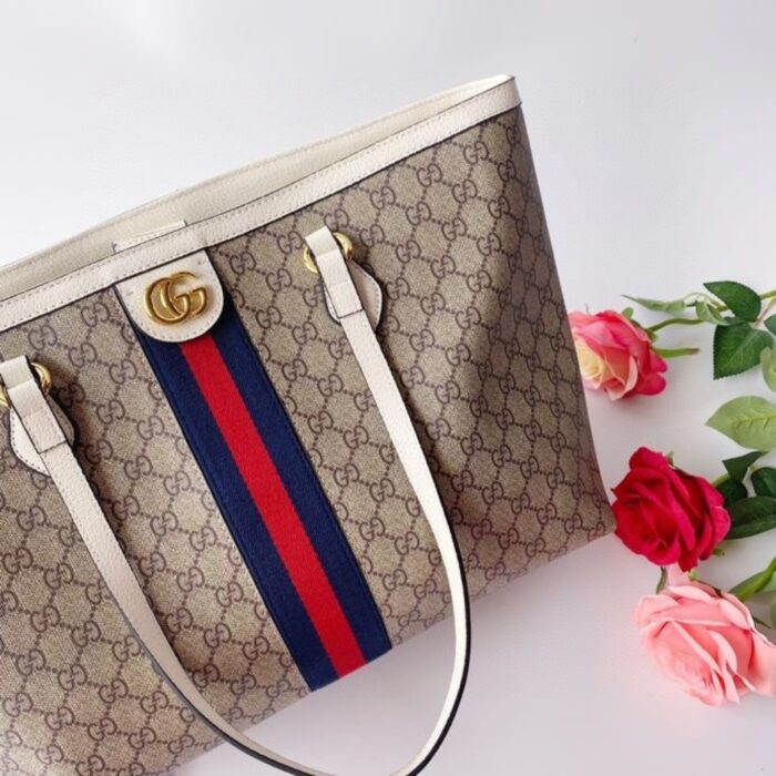 Gucci Ophidia Medium Tote With Web White 38cm 631685 96IWB 9794 - Image 7