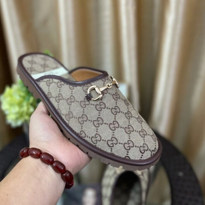 Gucci GG Slipper Horsebit Canvas Beige 655571 96G60 9762 - Image 5